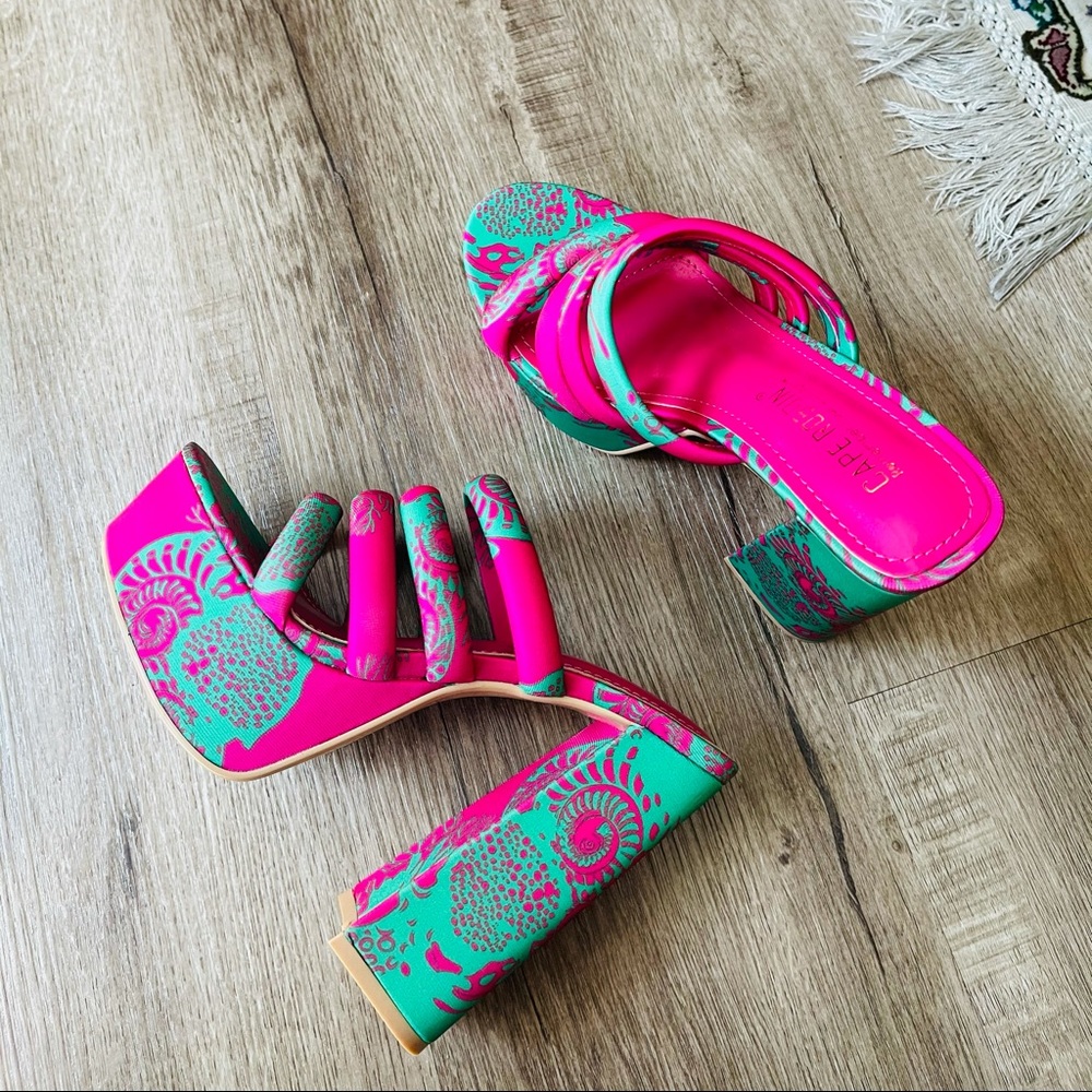 Platform chunky heel sandals - Picture 2 of 7